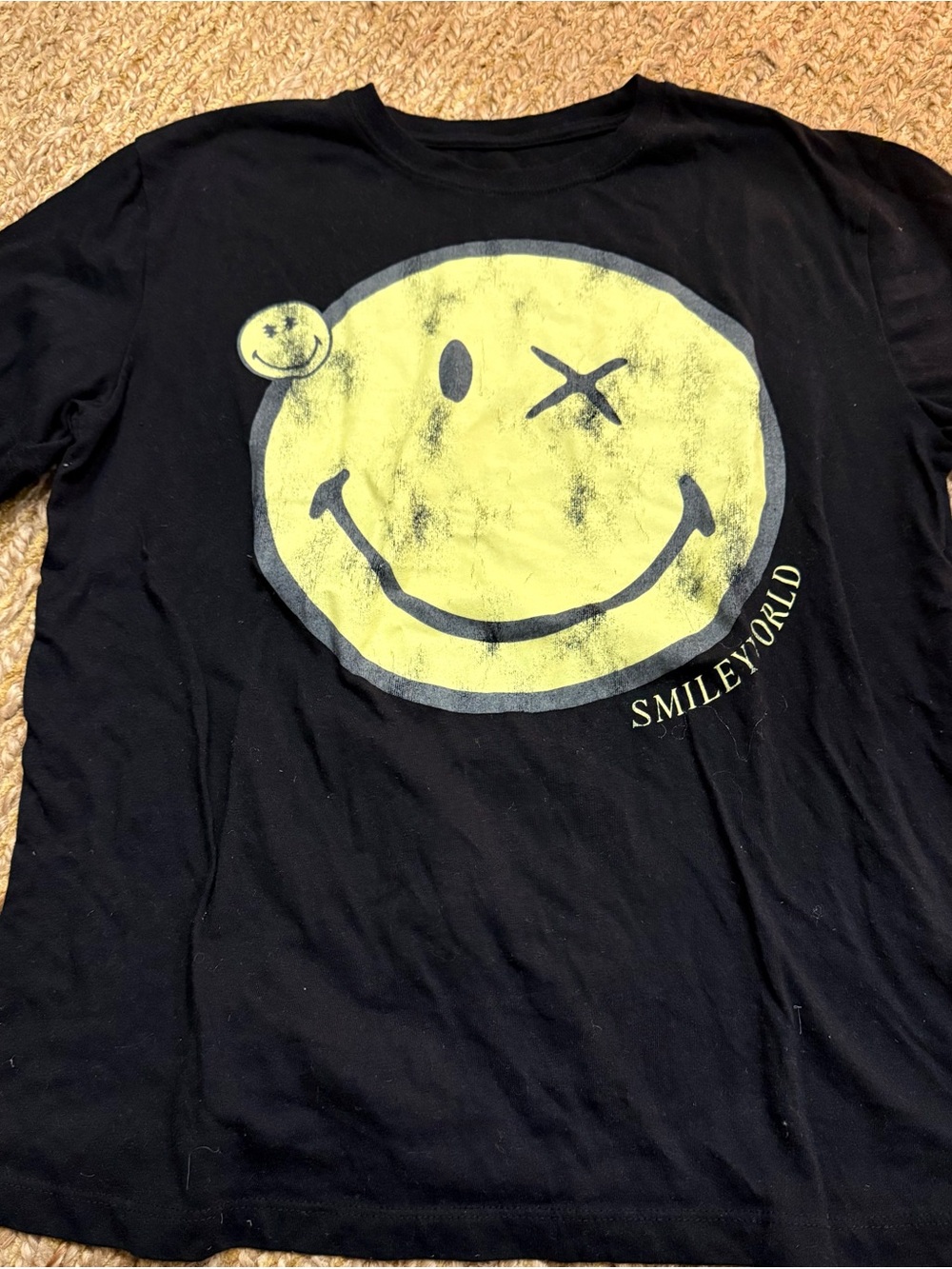 Smiley World Boys Black Cotton T-Shirt Size XL